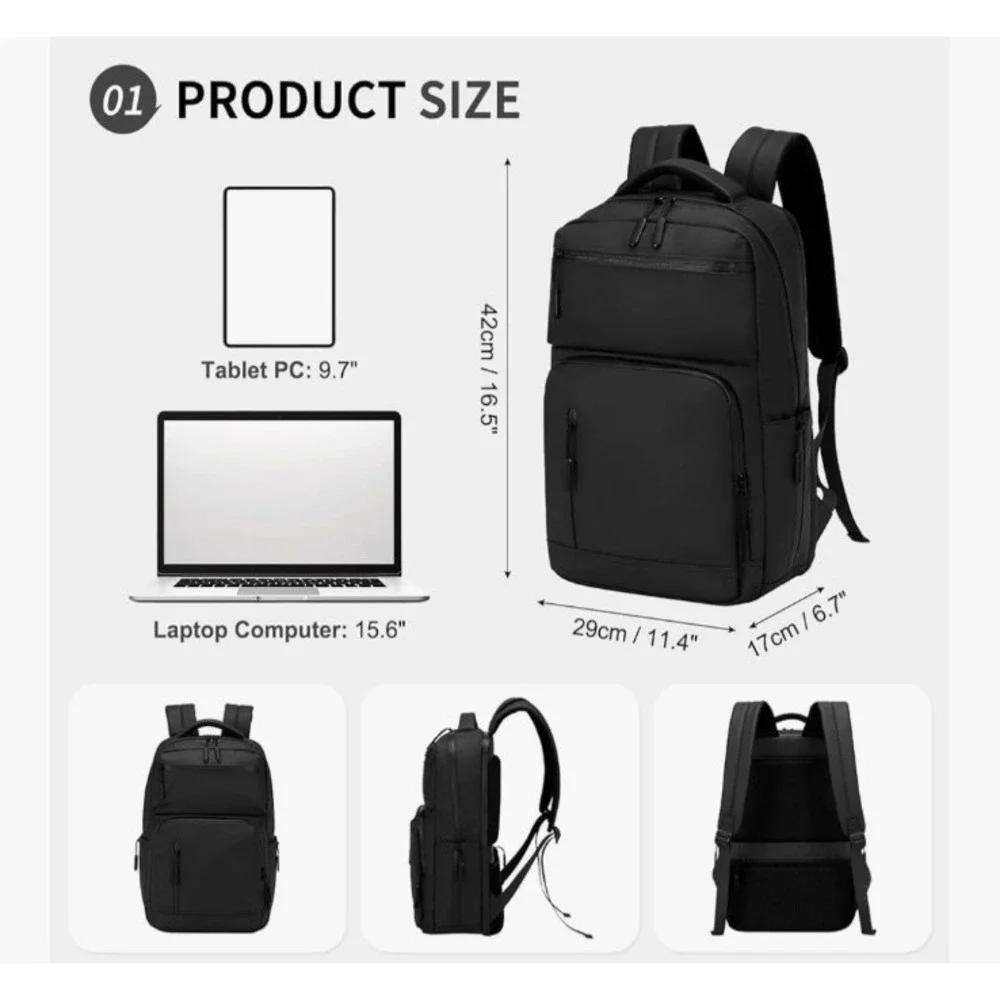 Suikihum Waterproof Laptop Backpack for Men &‎ Women, Flight Approved Anti-Theft